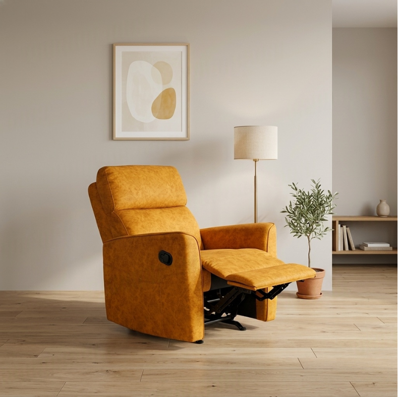 Luxury 360° Swivel Rocking Recliner Chair with Manual Adjustable Backrest | Modern Lounge Sofa with Smooth Recline & Full Rotation Comfort